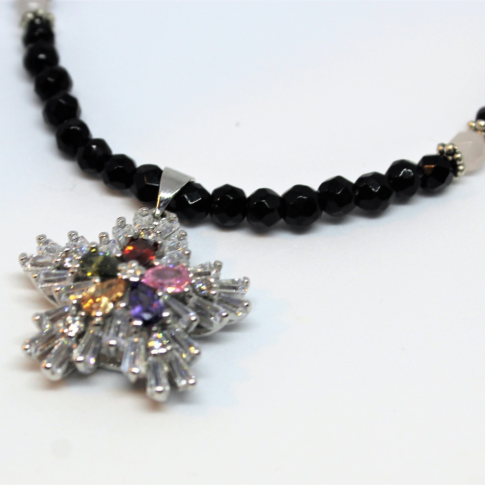 Multi gem star pendant necklace